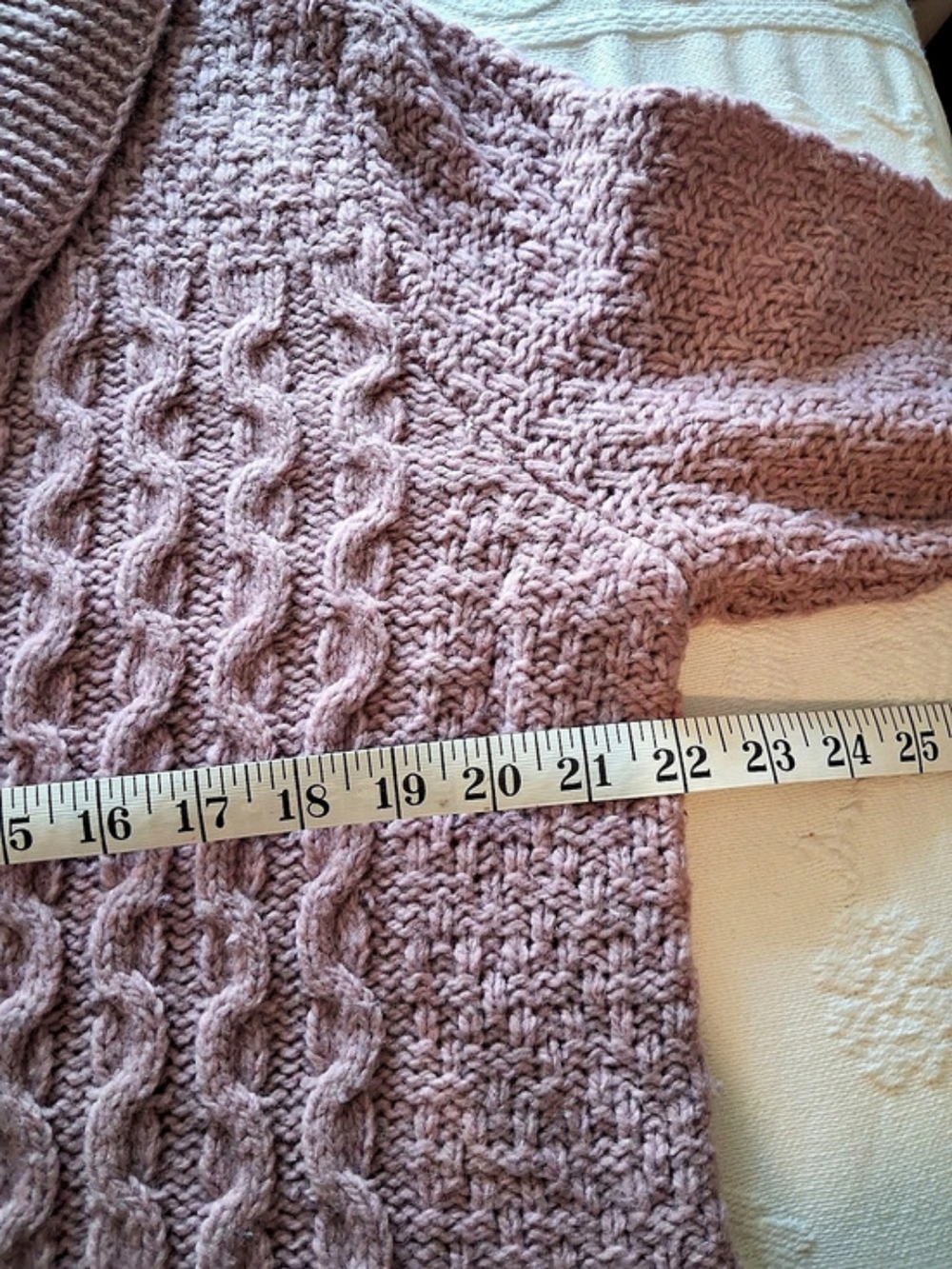Eddie Bauer Cable Knit Cardigan in Pink Size XL